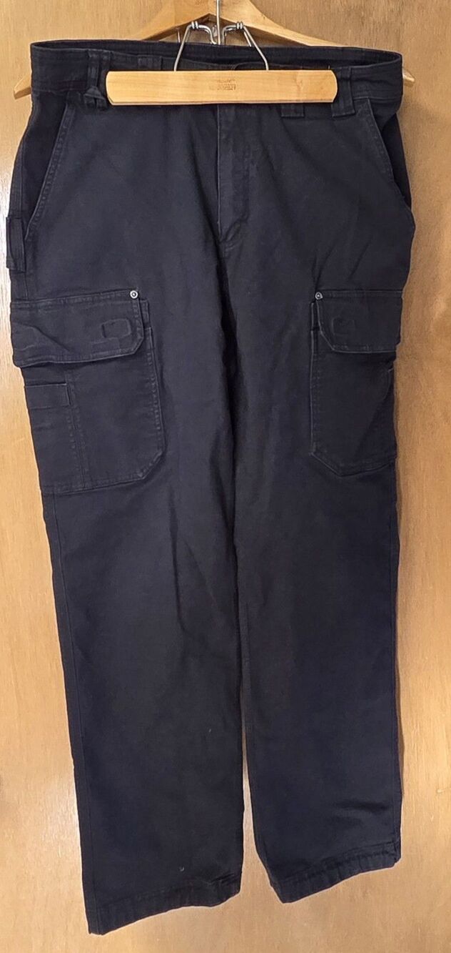 Duluth Trading Co Mens 34x34 Standard Fit DuluthFlex Fire Hose Cargo Pants Black